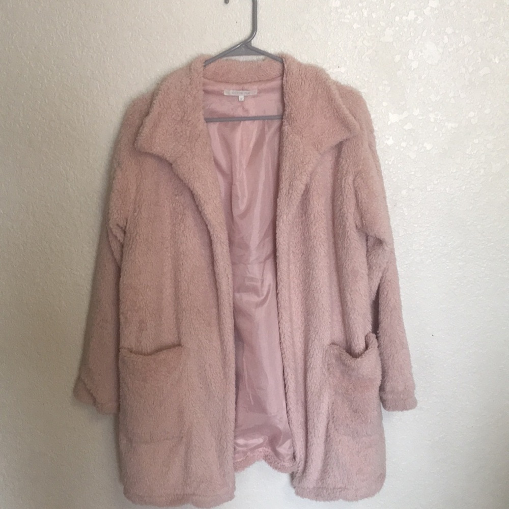 COPY - Blush pink teddy coat